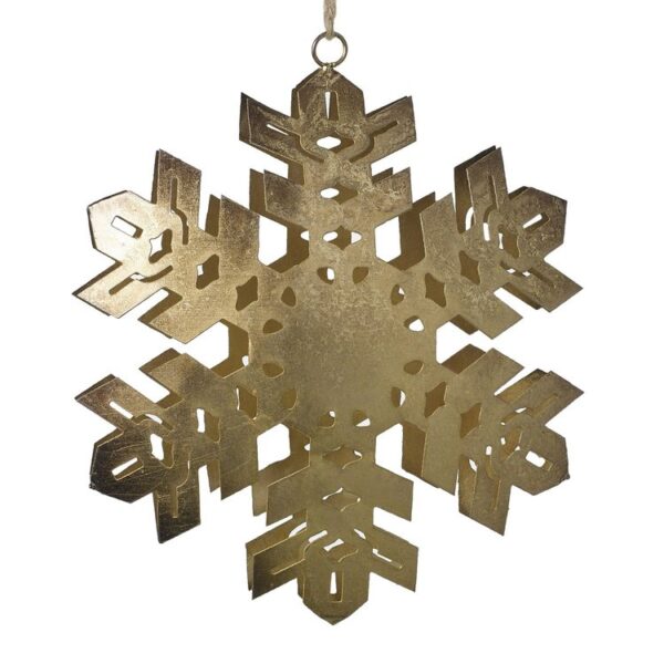 GOLD METAL SNOWFLAKE ORNAMENT