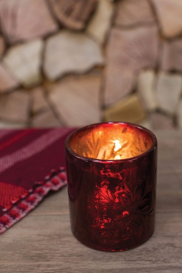 DARK RED GLASS VASE - Imagen 5