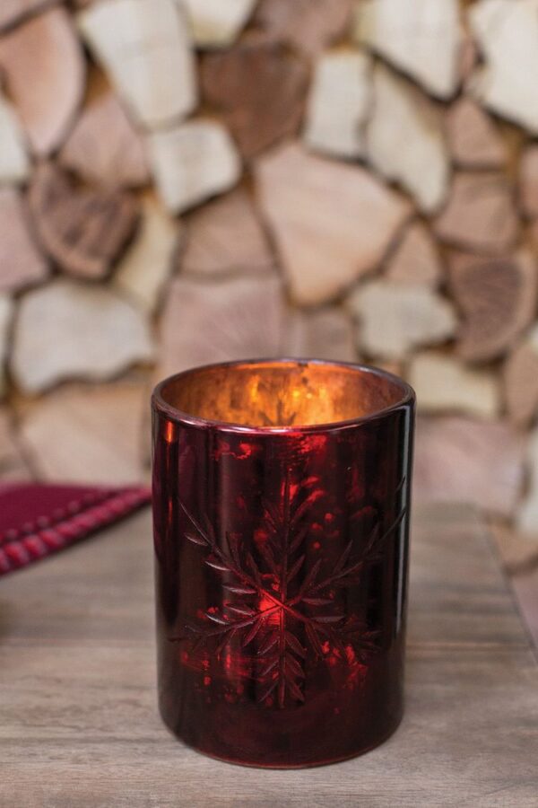 DARK RED GLASS VASE - Imagen 3