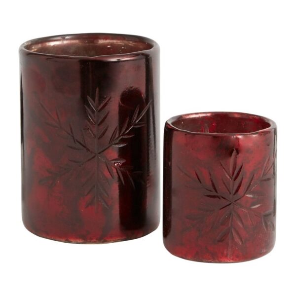 DARK RED GLASS VASE